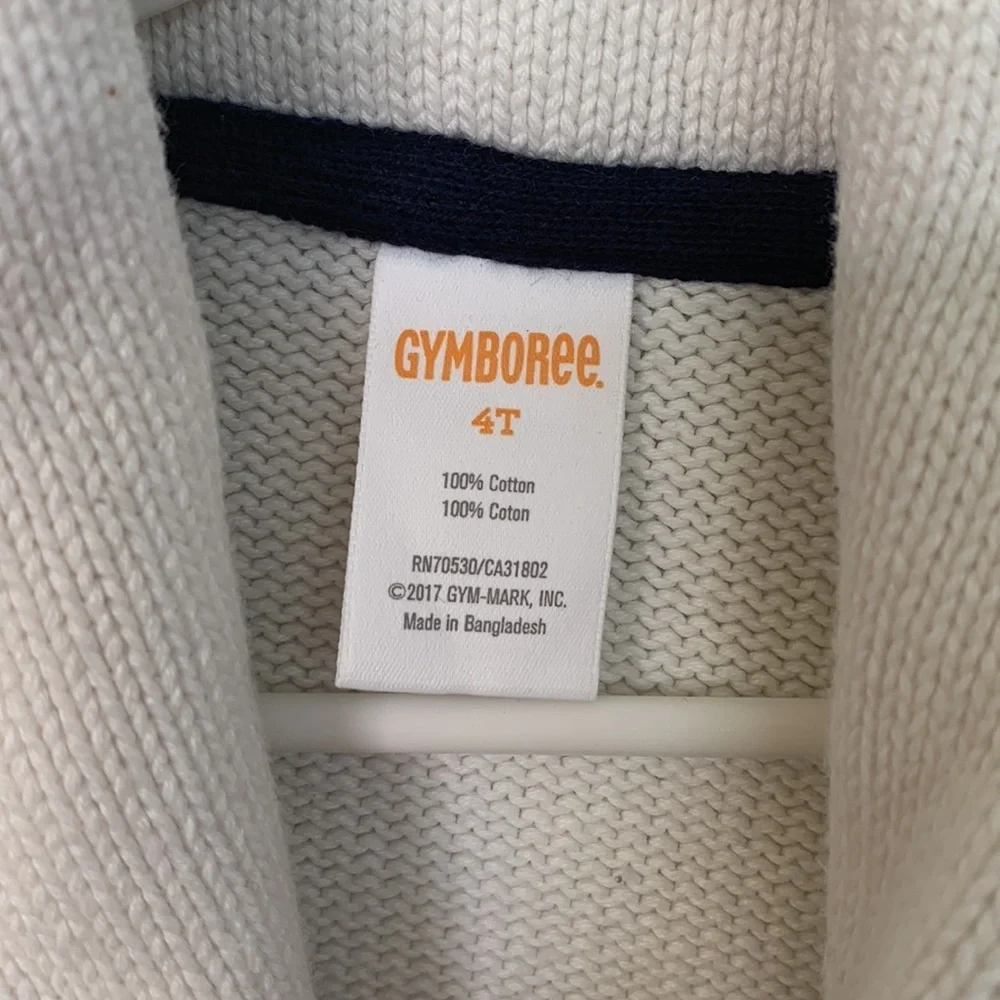 Gymboree Nautical Knit Striped Navy White Button Down Sweater size 4